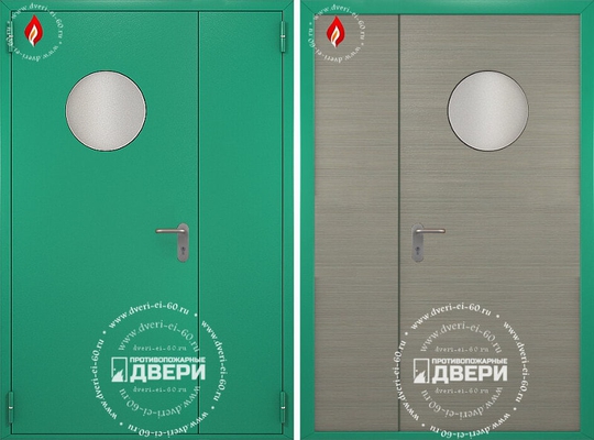 Двустворчатая остекленная дверь с МДФ-панелью ПД-ПСМ010