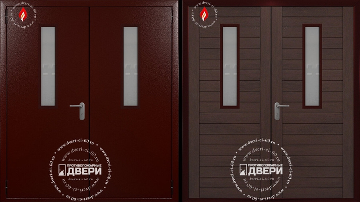 Двупольная остекленная дверь с МДФ-панелью ПД-ДСМ011