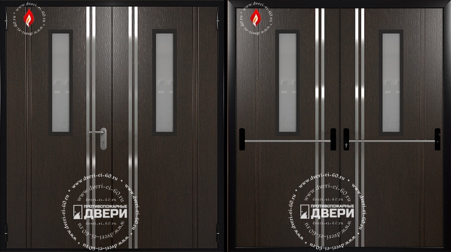 Двупольная остекленная дверь с МДФ-панелью ПД-ДСМ013