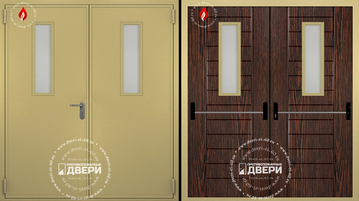 Двупольная остекленная дверь с МДФ-панелью ПД-ДСМ015