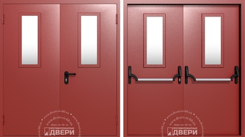 Двупольная остекленная противопожарная дверь ПД-ДC011b