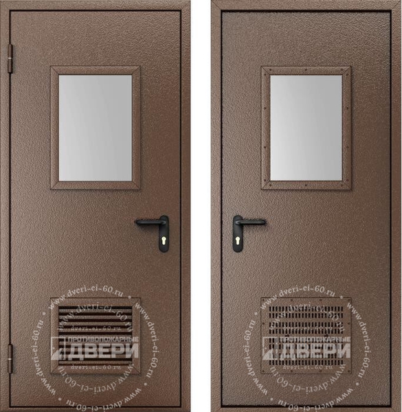 Однопольная остекленная техническая дверь ТД-ОС003