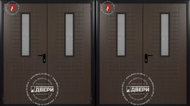 Двупольная остекленная дверь с МДФ-панелью ПД-ДСМ003