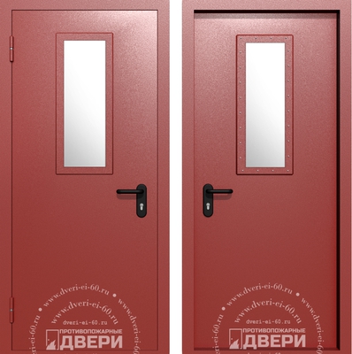 Однопольная остекленная противопожарная дверь ПД-ОС015c