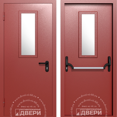 Однопольная остекленная противопожарная дверь ПД-ОС017c