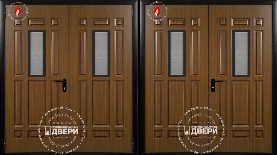 Двупольная остекленная дверь с МДФ-панелью ПД-ДСМ005