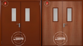 Двупольная остекленная дверь с МДФ-панелью ПД-ДСМ009