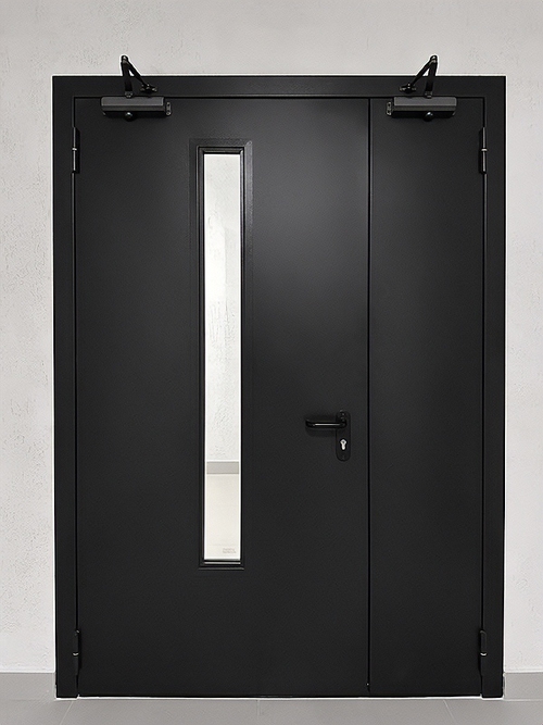 Черная остекленная дверь