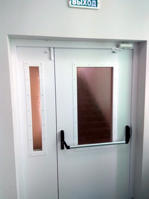 Дверь Антипаника с армированным стеклом
