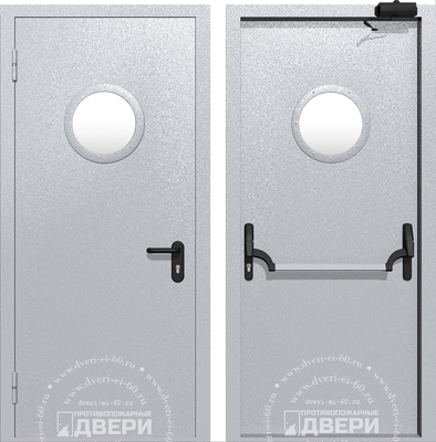 Однопольная остекленная дверь (антипаника, доводчик) ПД-ОС003