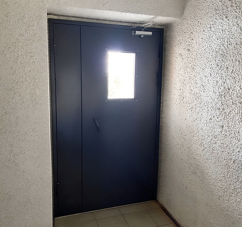 Дверь в МКД с окном