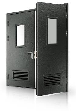 Двупольная остекленная техническая дверь