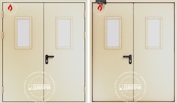 Двупольная остекленная противопожарная дверь (доводчик) ПД-ДC001i