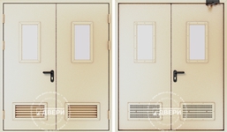 Двупольная остекленная техническая дверь ТД-ДС001i