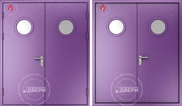 Двупольная остекленная противопожарная дверь (замковая система Nemef) ПД-ДC003d