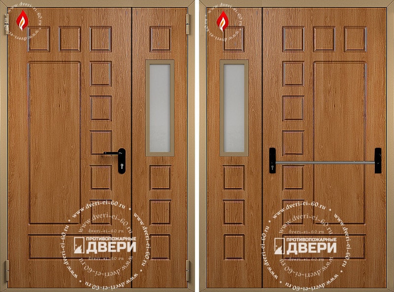 Двустворчатая остекленная дверь с МДФ-панелью ПД-ПСМ013