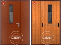 Двустворчатая остекленная дверь с МДФ-панелью ПД-ПСМ014