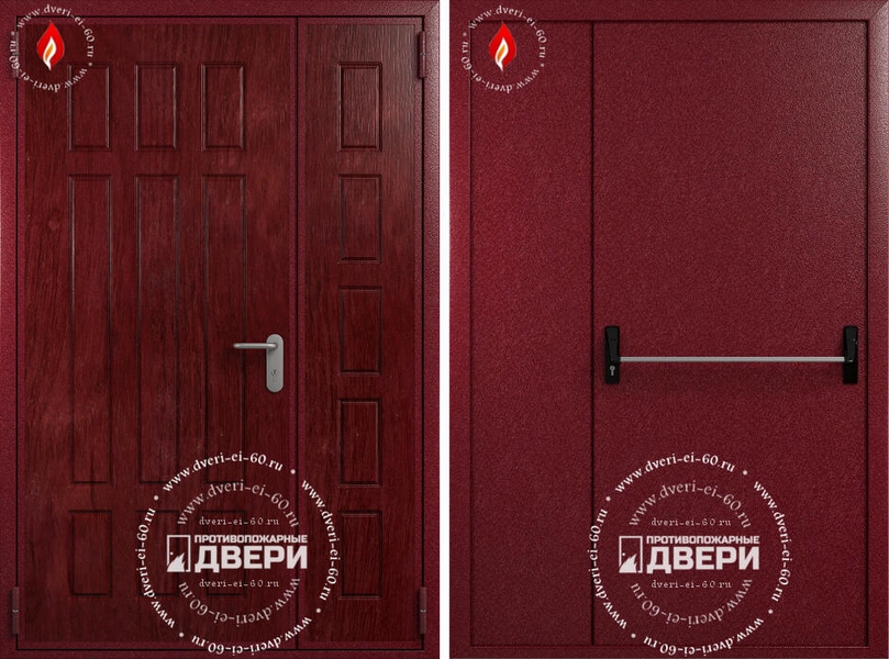 Двустворчатая глухая дверь (МДФ+порошок) ПД-ПГМ009