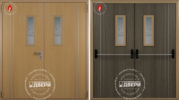 Двупольная остекленная дверь с МДФ-панелью ПД-ДСМ002