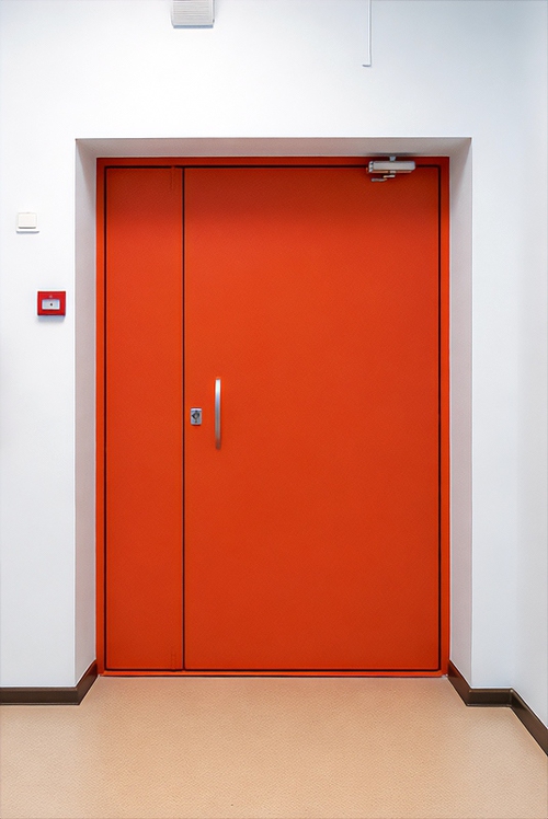 Оранжевая техническая дверь