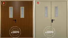 Двупольная остекленная дверь с МДФ-панелью ПД-ДСМ001