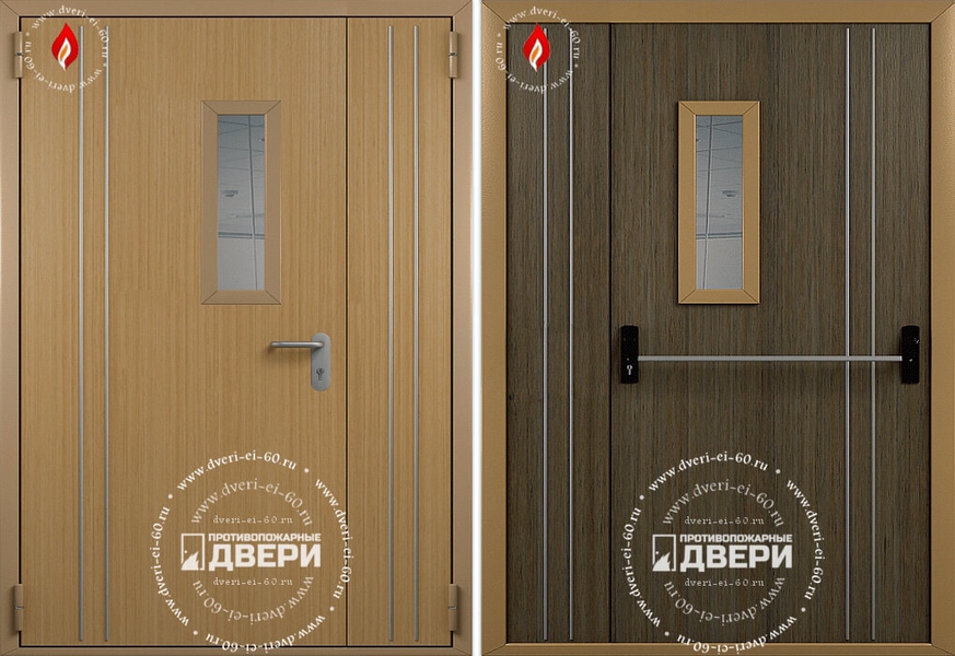 Двустворчатая остекленная дверь с МДФ-панелью ПД-ПСМ002
