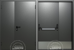 Полуторная глухая противопожарная дверь с отбойником ПД-ПГ0019d