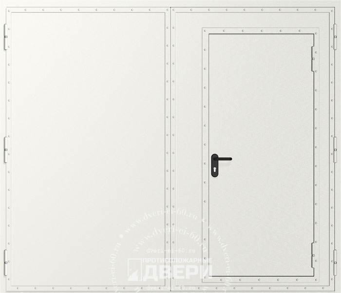 Распашные противопожарные ворота с калиткой ei-60 ВП-002i
