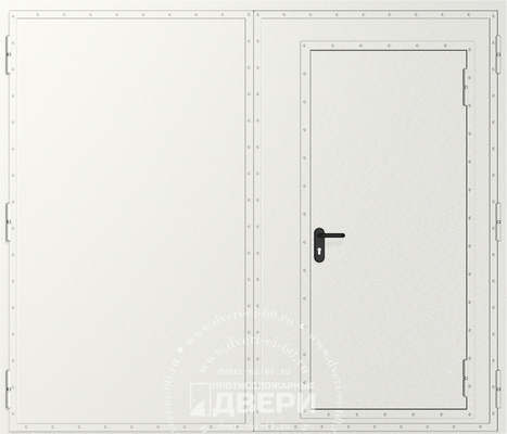 Распашные противопожарные ворота с калиткой ei-60 ВП-002i