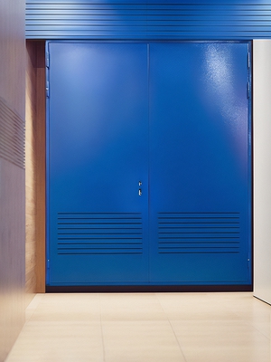 Синяя дверь в трансформаторную